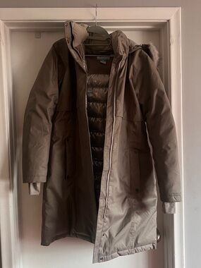 Women’s XL Columbia Omni-Tech Omni-Heat Faux Fur Parka Jacket Grey